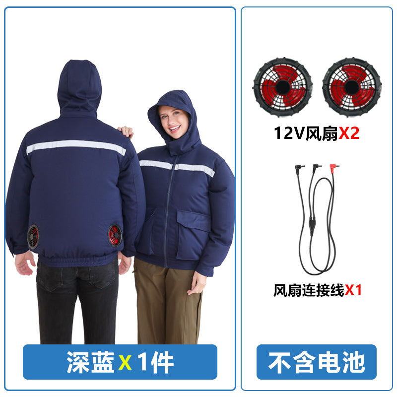 Summer Air-Conditioned Clothing for Outdoor Labor Protection, Cooling and Sun Protection Clothing, Hooded Fan Clothing for Men and Women, Specially Designed for Outdoor Labor Protection