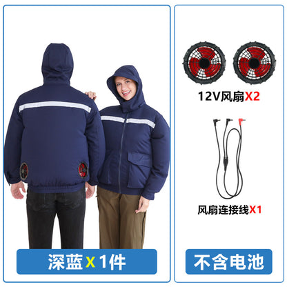 Summer Air-Conditioned Clothing for Outdoor Labor Protection, Cooling and Sun Protection Clothing, Hooded Fan Clothing for Men and Women, Specially Designed for Outdoor Labor Protection