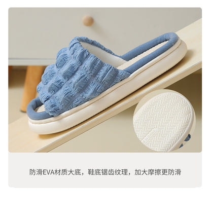 Japanese Linen Slippers for Women Spring & Fall Home Indoor Puff Cotton and Linen Silent Non-Slip Thick-Soled Bathroom Slippers for Men Wholesale