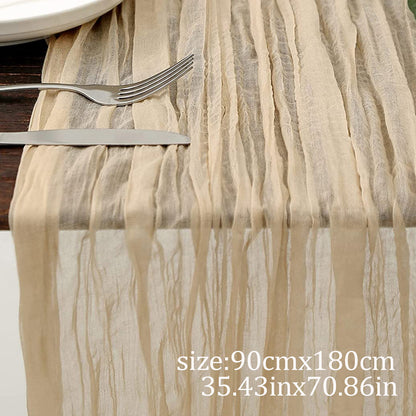 Cross-border foreign trade wholesale Bali yarn wrinkled table flag twist table flag tablecloth wedding party decoration wrinkled table flag