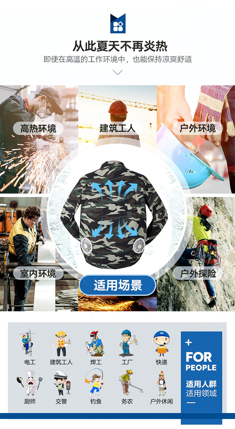Heatstroke Prevention and Cooling Air Conditioning Clothes Men's Work Clothes Refrigeration with Fan Charging Site Labor Protection Clothes Welder Jacket