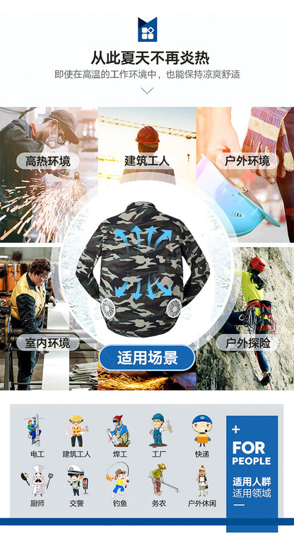 Heatstroke Prevention and Cooling Air Conditioning Clothes Men's Work Clothes Refrigeration with Fan Charging Site Labor Protection Clothes Welder Jacket