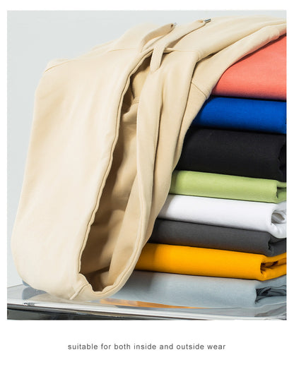 Hooded Sweater | Non-Deformable Pure Cotton Sweater Xinjiang Cotton Shoulder Pullover Autumn and Winter Solid Color ins Street Tide Hoodie