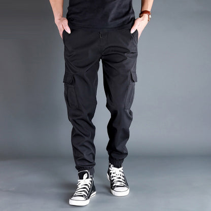 Ice Silk Crock Pants Men's Leg-tipped Summer Thin Casual Pants Loose plus size Quick-drying Pants Fashion Brand Sports Pants