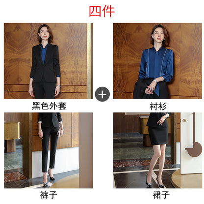 2023 autumn and winter professional style suit female manager professional attire temperament goddess fan sense suit suit pink small suit