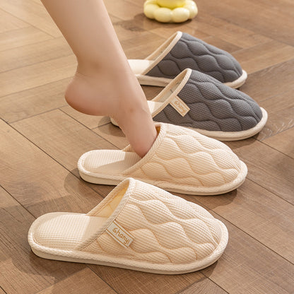 Spring and Autumn Cotton Slippers for Women, All Seasons, Winter, Indoor Home Use, Cotton and Linen Non-Slip Home Couple Wholesale Hemp Slippers for Men