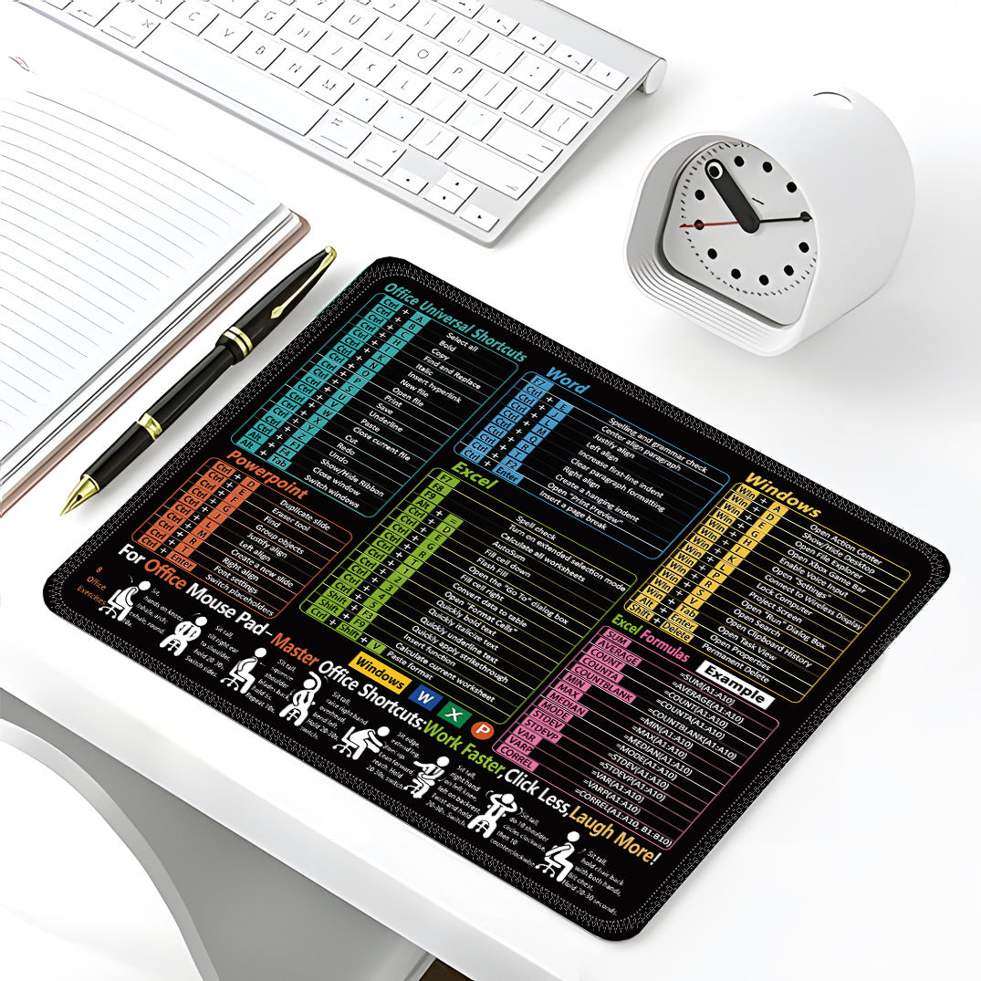 Excel English Shortcut Keys Cross-Border Mouse Pad Customized Ip Office Large Computer Notebook Special Small Table Pad