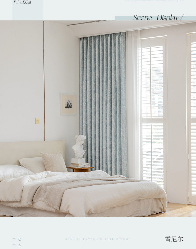 French Retro Chenille Jacquard Curtain Antique Living Room High-end Bedroom Shading High-end Sense Full Shading Curtain
