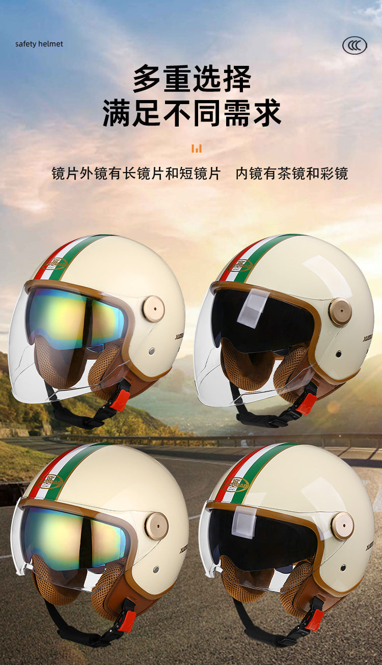 3c certified motorcycle helmet electric car helmet Harley universal battery car Four Seasons universal personality half helmet