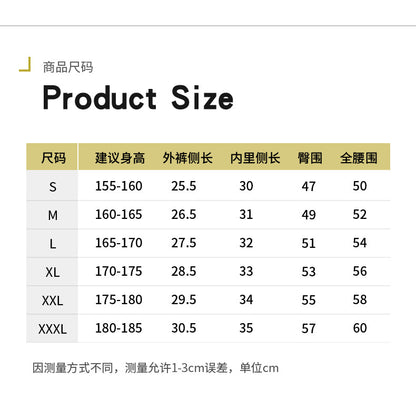 Men's Quick-drying Sports Shorts Fake Two-piece Fitness Triple Pants Marathon Running Pants Invisible Pocket for Mobile Phone