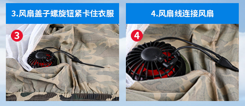 Cross-Border Cooling Air-Conditioning Clothing with Reflective Strips and Fan Cooling Clothing for Men and Women Labor Protection Summer Outdoor Work Clothes