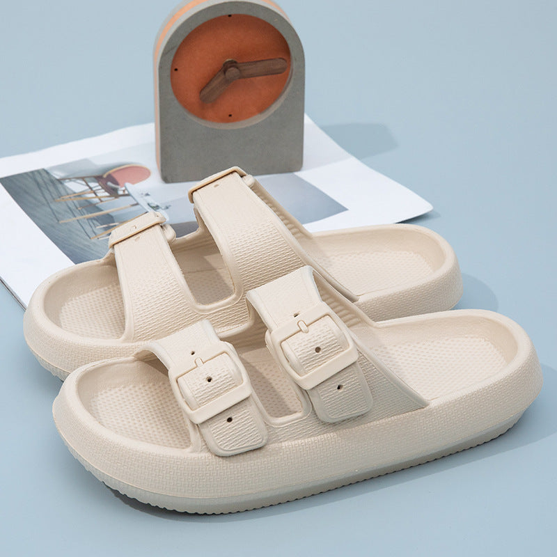 Foreign Trade Double Buckle Cool EVA Slippers Lovers Women's Beach Slippers Classic Men's Slippers