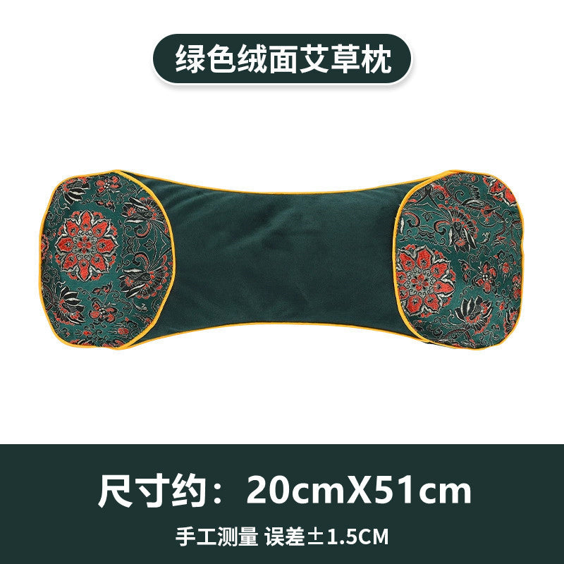 Tiktok hot heating Wormwood bone pillow Wormwood pillow Ice Silk bone cool pillow multifunctional cervical pillow factory wholesale