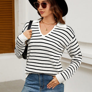Cross-Border European and American Clothing Pure Color V Neck Long Sweater Dress Autumn and Winter Fashion Elegant Cable Bottoming Knitted Dress