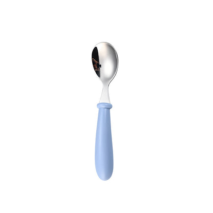 Children's 304 stainless steel fork spoon suit baby complementary food training eating spoon portable feeding tableware spoon
