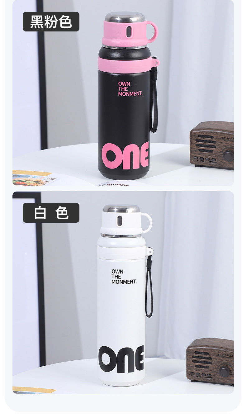 New Large-Capacity Straw Insulated Cup, Outdoor Portable Vacuum Double-Drink Cup, Household Double-Layer 316 Stainless Steel Water Cup