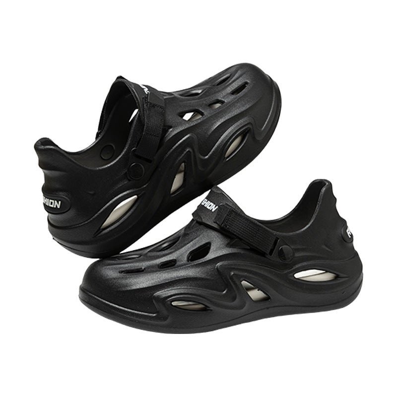 2025 Croc Shoes Men's Summer New Outerwear Non-Slip Soft Sole Baotou Men's Shoes Sports Coconut Sandals