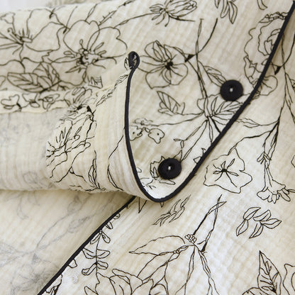 New pajamas women's summer cool pure cotton crepe vest suit outdoor home wear summer wholesale