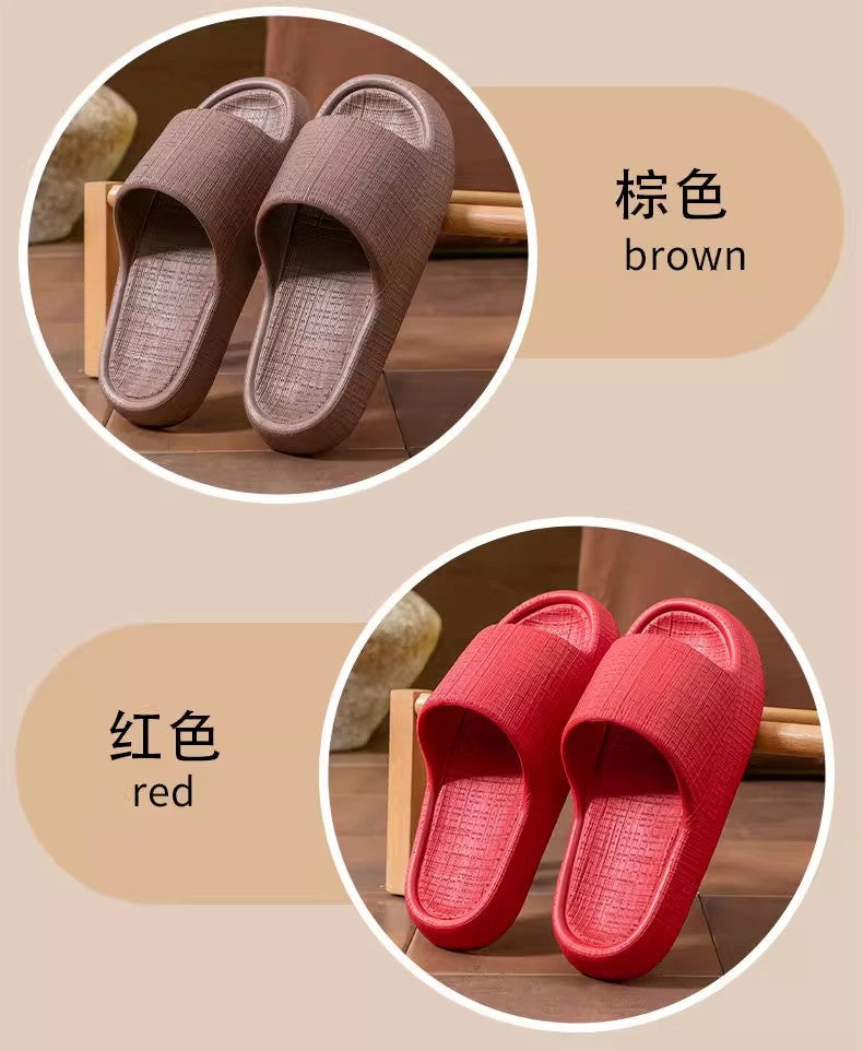Thick-Soled Sandals for Women 2025 New Summer Home Indoor Bathing Non-Slip Simple Shit-Stepping Couple Slippers for Men