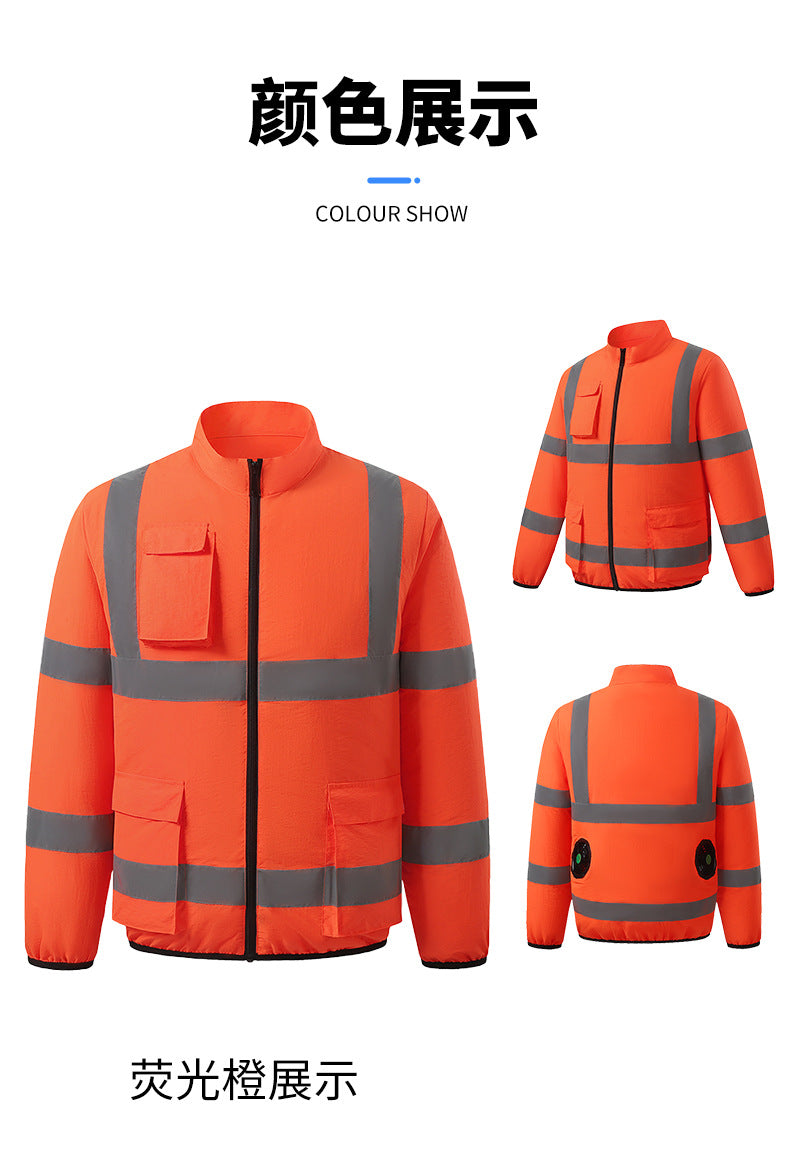 New Summer Fan Clothes Construction Site Cooling Air-Conditioning Clothes Outdoor Reflective Strip Air-Conditioning Clothes Men's Style with Fan