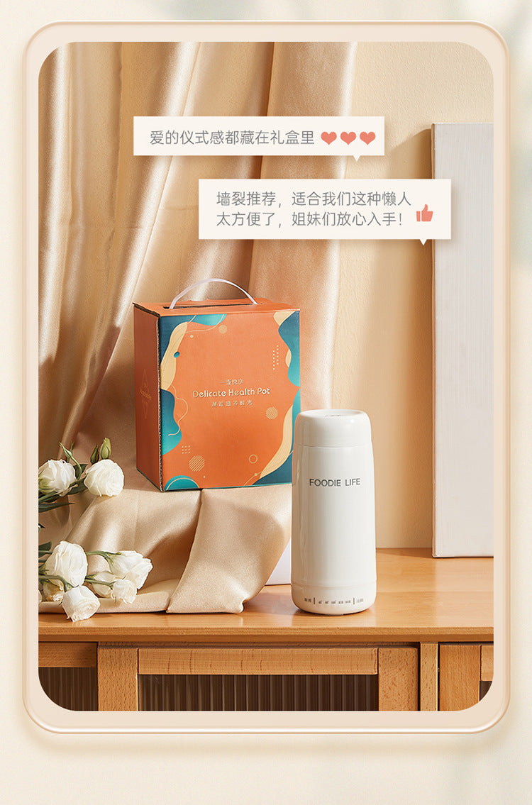 Portable Electric Water Cup Burning Water Cup Health Cup Travel Electric Stew Cup Small Burning Water Heating Thermos Gift Pack