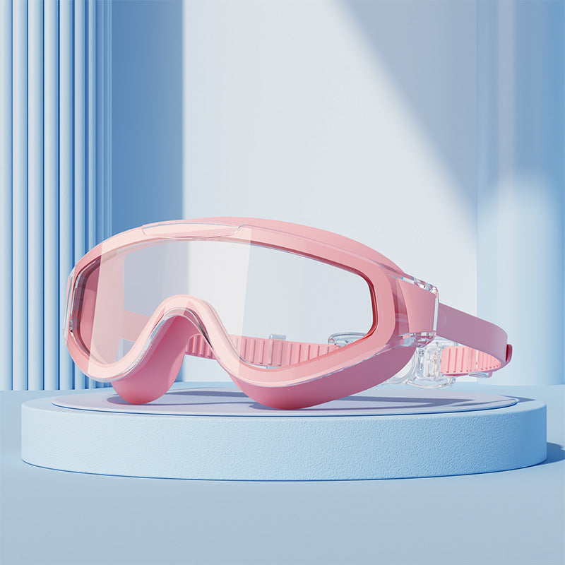 Factory wholesale large frame adult gradient plating swimming goggles waterproof anti-fog HD large field of view swimming goggles unisex
