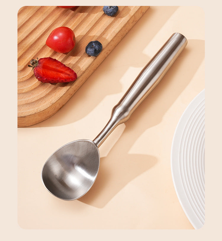 New 304 Stainless Steel Ice Cream Spoon Self-melting Ice Cream Spoon Digging Watermelon Fruit Ball Digger Eating Melon Artifact Spoon