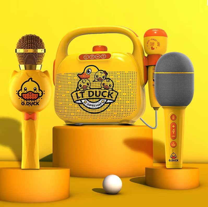 Children's singing host practice eloquence small microphone wireless Bluetooth integrated audio karaoke family KTV toys