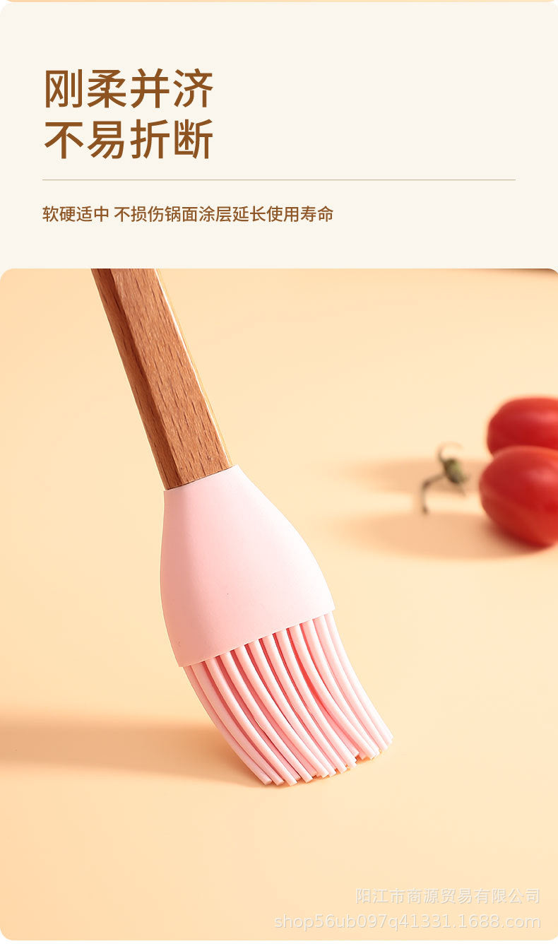 Silicone Large Scraper Special Wooden Handle Baking Silicone Kitchen Tool Cake Homemade Handmade Dessert
