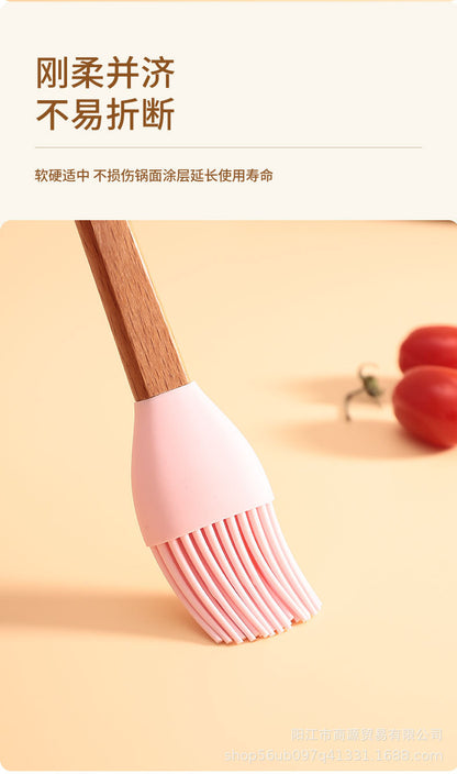 Silicone Large Scraper Special Wooden Handle Baking Silicone Kitchen Tool Cake Homemade Handmade Dessert
