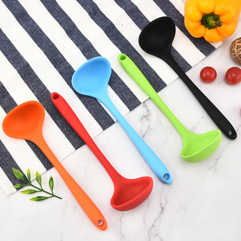 Silicone Mini Soup Spoon Kitchen Cooking Soup Spoon Children's Food Supplemented Soup Spoon Food Grade Material Silicone Soup Spoon 21cm