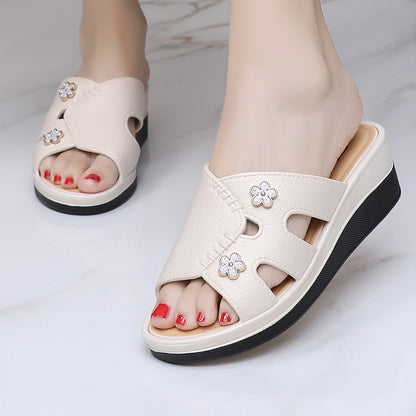 Newly Launched Women's High-Heeled Trendy Slippers, Non-Slip, Wear-Resistant, Casual, Versatile, Comfortable, Soft High-Heeled Slippers for Women