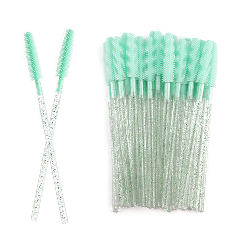 Wholesale foreign trade crystal rod silicone eyelash brush eyebrow brush color eyelash comb disposable eyelash combing tool