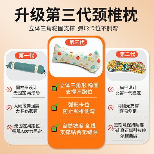 Cervical Spine Pillow Buckwheat Skin Pillow Sleeping Triangle Massage Pillow to Aid Sleep Hard Single Physiotherapy Neck Protection Buckwheat Triangle Pillow