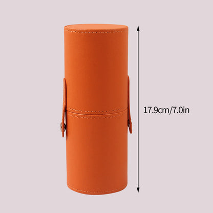 Cosmetic Brush Storage Case Large Capacity Cosmetic Desktop Pen Case Portable Multifunctional PU Leather Nail Art Eyebrow Pen Bucket