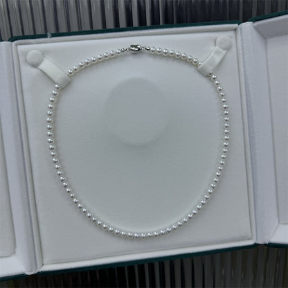 Aurora freshwater pearl necklace 5-6mm necklace round almost flawless wholesale female S925 sterling silver