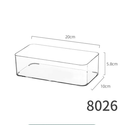 Desktop Storage Box Drawer Built-in Partition Transparent Acrylic Narrow Long Rectangular Cosmetic Workstation Kitchen