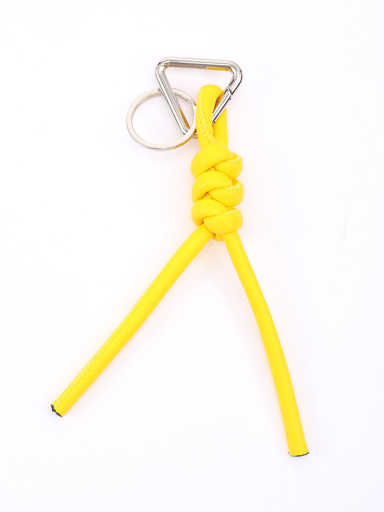 New triangle key chain PU hand-woven diamond key ring bag pendant key chain