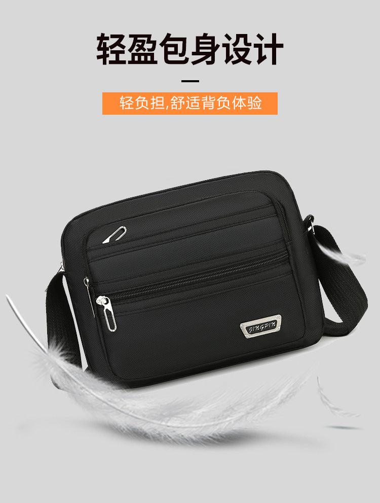 New Men's Coin Purse Casual Large Capacity Chest Bag Multi-layer Large Capacity Shoulder Bag Simple Solid Color Crossbody Bag