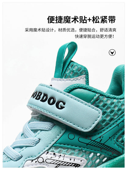 Babu bean children's shoes boys sneaker summer 2025 new hollow single mesh breathable mesh shoes big children's shoes