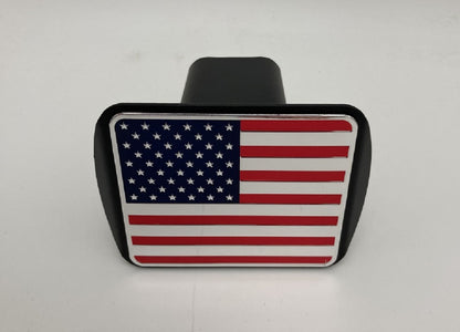 3D three-dimensional red national flag metal trailer hook dust plug car plug cover trailer square port plug American trailer cover