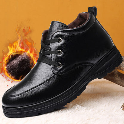 Popular men's cotton shoes genuine leather cotton boots pilot quick-heating shoes fleece-lined warm cotton leather shoes wool warm snow boots