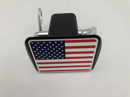 3D three-dimensional red national flag metal trailer hook dust plug car plug cover trailer square port plug American trailer cover