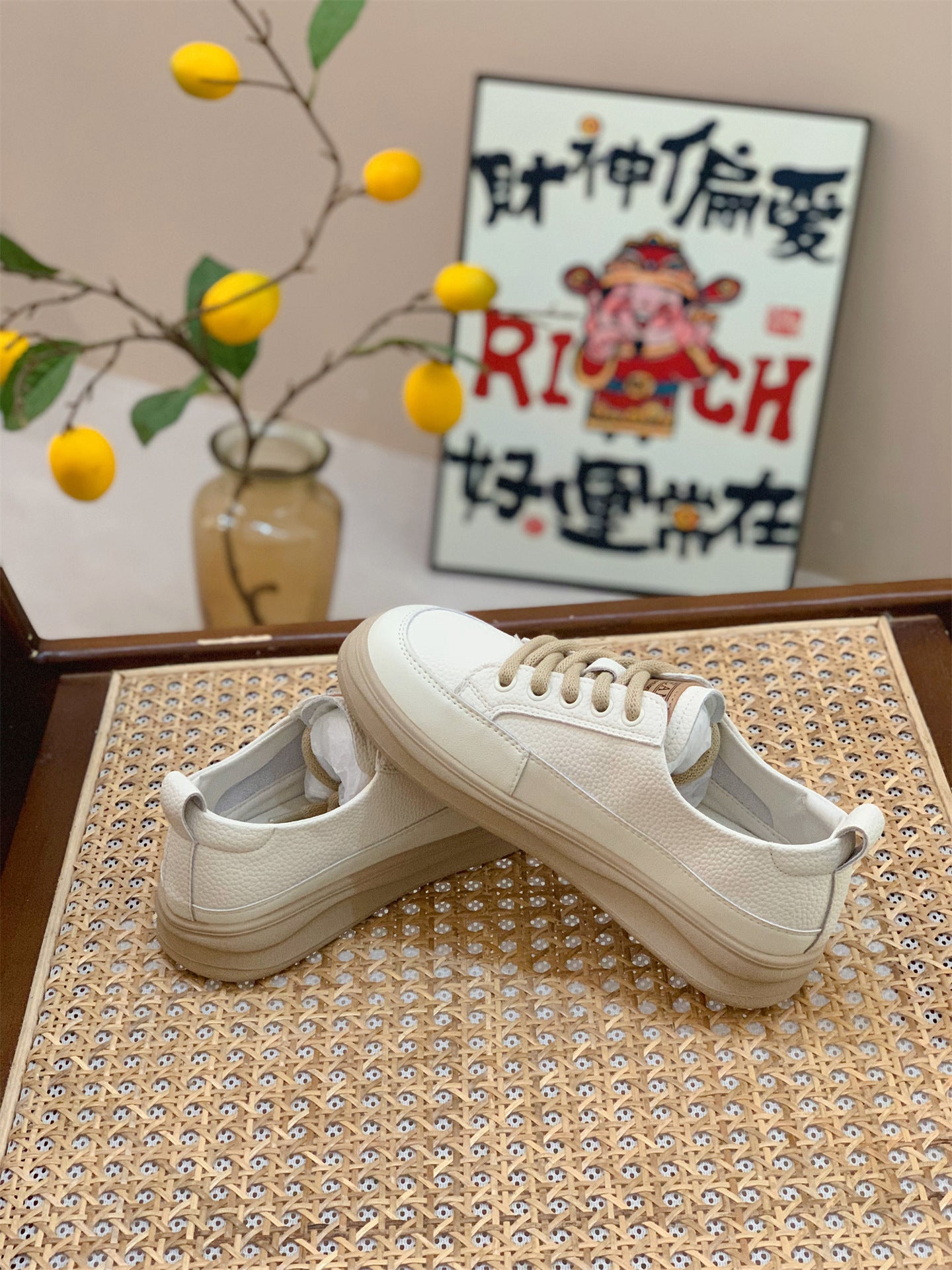 Genuine Leather Retro Sneakers for Women 2025 Spring & Fall New Niche High-Bottom Soft-Soled White Shoes Flats-Soled Sports and Casual Shoes