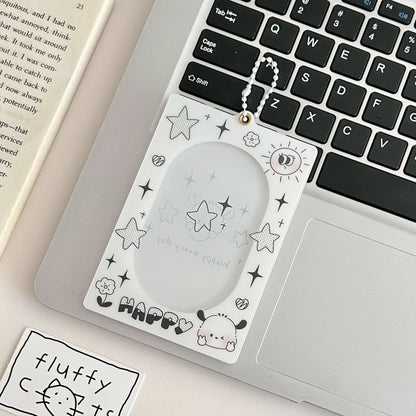 Original Cute puppy magnetic three-inch acrylic card holder brick desktop protective card Film card holder