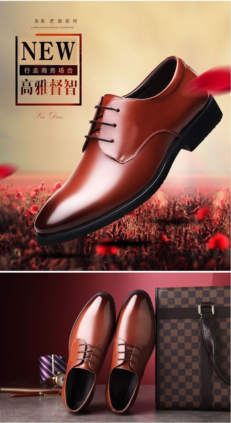 [100% cowhide] 2023 new autumn genuine leather shoes men's non-slip breathable business work shoes dad shoes