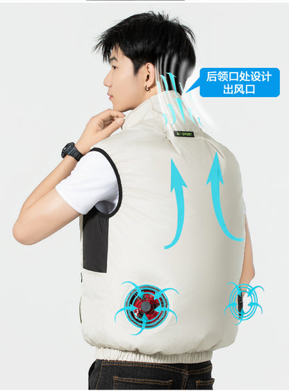 New sleeveless fan clothing air conditioning clothing summer outdoor heatstroke cooling clothes with fan Japan and South Korea cross-border wholesale