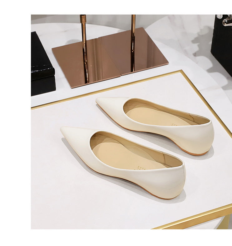 Patent Leather Women Flats Lady Sexy Evening Party Slip On Flat Shoes Women Sharp Pointed Low Heel Shoes Leisure Female Shoes
