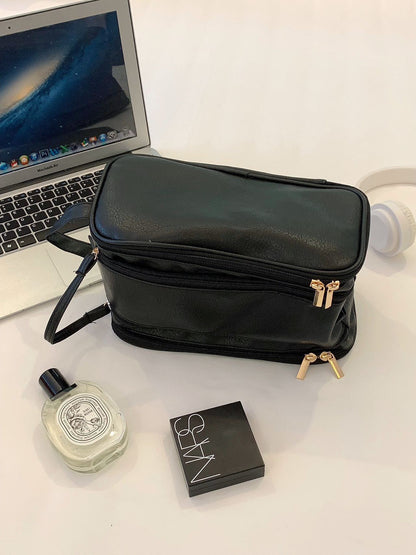Giant Makeup Bag for Women, Large Capacity Travel Makeup Brush Bag, Toiletries Storage Bag, Chain Design, Waterproof