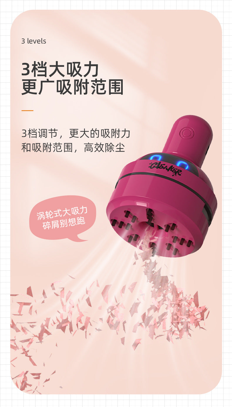 Cross-Border Desktop Vacuum Cleaner Student Mini Handheld Electric Suction Eraser Shavings Children's Cleaning Pencil Shavings Large Suction